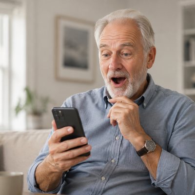 Person delighted by what AI can do